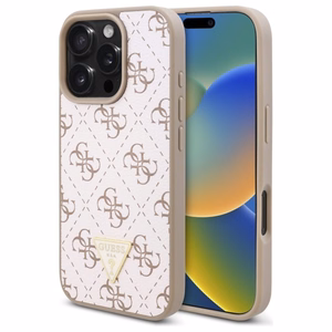 Guess New 4G Triangle dėklas telefonui iPhone 16 Pro - baltas