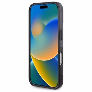 BMW Motosport IML atsitiktinės juostos iPhone 16 Plus dėklas - juodas
