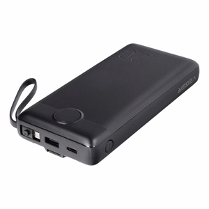 VEGER Išorinė baterija 20000 mAh su įmontuotu kabeliu Micro USB / Type C / Lightning C20 (W2047 / W2059) juoda