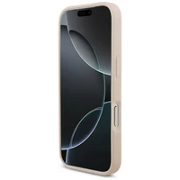 Guess Grūdėtas Didelis 4G ir Klasikinis Logotipas dėklas telefonui iPhone 17 Pro - rožinis