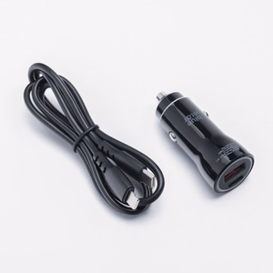 BLUE STAR automobilinis įkroviklis 3A 25W Type C + USB A + kabelis Type C į Lightning PD QC3.0 AFC PPS juodas