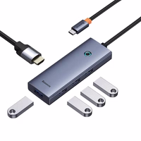 Hub 5w1 Baseus UltraJoy 5 prievadų (1xHDMI4K@30Hz + 4xUSB 3.0) pilkas