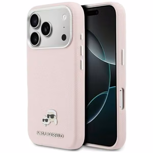 Karl Lagerfeld dėklas, skirtas iPhone 17 Pro Max 6,9", HC MAGSAFE PU FW su K&C galvos ženkliuku, rožinis