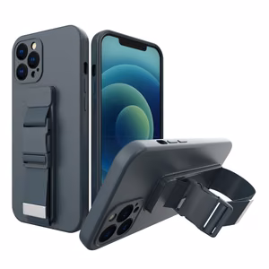 Rope Case gelinis dėklas su grandinėlės dirželiu iPhone 12 Pro Max tamsiai mėlynas