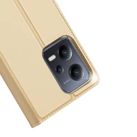 Dux Ducis Skin Pro dėklas Xiaomi Redmi Note 12 Pro+ Flip kortelių piniginė stovas auksinė