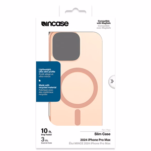 Incase Slim Case dėklas su MagSafe, skirtas iPhone 16 Pro Max, „Blush Pink“ spalvos