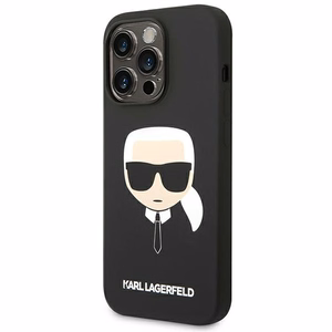 Karl Lagerfeld silikoninis Karl's Head dėklas iPhone 14 Pro Max juodas