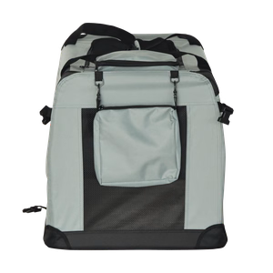 Foldable pet carrier bag, size XXL, 90 x 61 x 65 cm, grey, REBEL ANIMALS