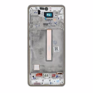 LCD ekranas SAMSUNG A53 A536 HARD OLED su sidabro spalvos rėmu