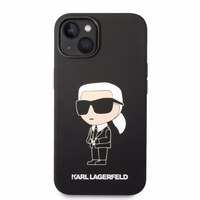Karl Lagerfeld KLHMP14MSNIKBCK iPhone 14 Plus 6.7" juodas silikoninis dėklas Ikonik, magnetinis (MagSafe)