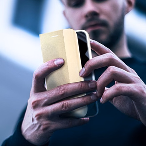 SENSITIVE knygutės dėklas XIAOMI Redmi Note 15 PRO PLUS 5G auksinis