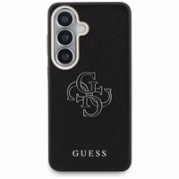 Guess dėklas Grained Big 4G Metal Logo for Samsung Galaxy S26 juodas