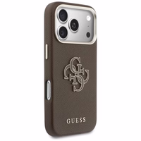 GUESS dėklas IPHONE 17 Pro Max GUHCP17X5PS4RGGW (PU FW Resin Logo), rudos spalvos