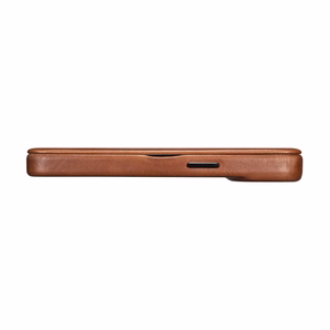 iCarer CE Oil Wax Premium odinis folio dėklas iPhone 14 Plus Magnetinis atverčiamas dėklas su MagSafe Rudas (AKI14220707-BN)