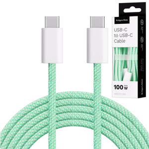 Krüger&Matz Basic USB-C–USB-C laidas, 100 W, 1,5 m, žalias