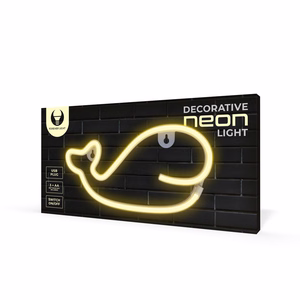 Neon LED Light WHALE warm baltas Bat + USB FLNE09 Forever Light