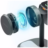 Įkrovimo stotelė Energea MagArctic Stand 4w1 Qi2 su aušinimu ir laidu grafitinis