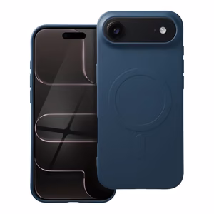 Silikoninis Magnetinis (didelė anga) dėklas telefonui, suderinamas su MagSafe, skirtas IPHONE 17 Air, mėlynas