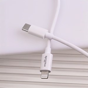 "Maxlife MXTC-06-20AC PD QC įkroviklis 1x USB-C 1x USB 20W baltas + USB-C - Lightning kabelis 20W
