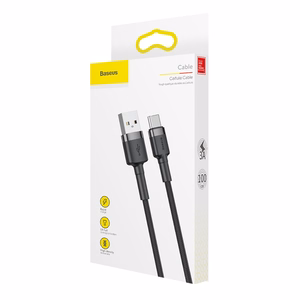 Baseus CATKLF-BG1 USB kabelis 1 m USB A USB C Juoda