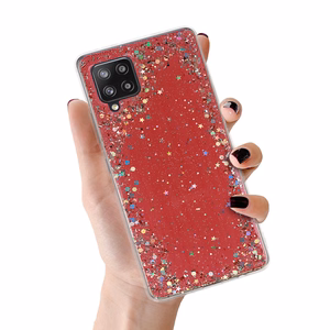 Brilliant skaidrus dėklas telefonui Samsung Galaxy A42 5G raudonas