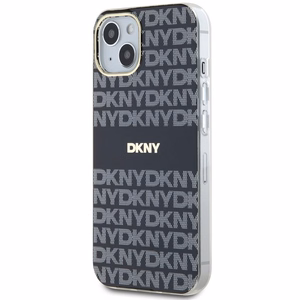 DKNY IML mono ir juostų magnetinis dėklas telefonui iPhone 15/14/13 - juodas