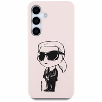 Karl Lagerfeld silikoninis grafiti Ikonik logotipas su magnetiniu Samsung Galaxy S25 dėklas rožinis