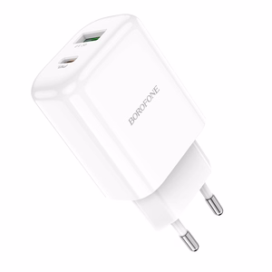 Įkroviklis Borofone BN4 20W USB-C/USB-A baltas