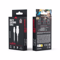 "Maxlife" kabelis USB - "Lightning" 1,0 m 2A, baltas