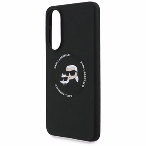 Karl Lagerfeld silikoninis Nauble galvos ir apskritimo Magnetinis dėklas telefonui Samsung Galaxy S25 Edge - juodas