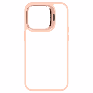 Tel Protect Dėklas telefonui su stovu + kameros stiklas Iphone 15 Pro šviesiai rožinė