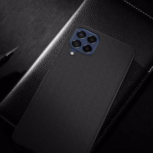 Nillkin Tekstūrinis dėklas patvarus sustiprintas dėklas su geliniu rėmu ir nailonine nugarėle Samsung Galaxy M53 5G juodas