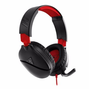 Raudonos ir juodos laidinės ausinės su mikrofonu Turtle Beach Recon 70N, 3,5 mm jungtis