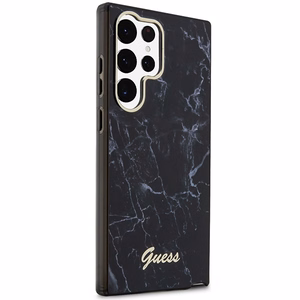 Guess GUHCS23LPCUMAK S23 Ultra S918 juodas/juodas kietas dėklas Marble