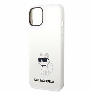 Karl Lagerfeld KLHMP14MSNCHBCH iPhone 14 Plus 6.7" baltas silikoninis dėklas Choupette, magnetinis (MagSafe)