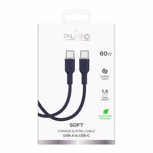 Puro ICON USB-C - USB-C laidas 1.5m - tamsiai mėlynas