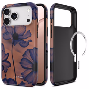 Tech-Protect Lamano MagSafe dėklas iPhone 18 Pro / 17 Pro, tamsiai mėlynas ir rudas