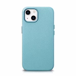 Чехол iCarer Litchi Premium Leather для iPhone 14 Plus магнитный кожаный с MagSafe зелёный