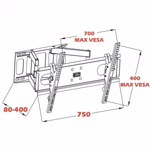 Laikiklis 14–42" LCD/LED televizoriui 35 kg ART AR-44