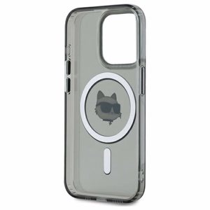 Karl Lagerfeld KLHMP15LHLSCHK iPhone 15 Pro 6.1" juodas/juodas kietas dėklas IML Metal Choupette Head Magnetinis