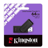 Kingston Technology DataTraveler Exodia S USB atmintukas 64 GB USB A tipo 3.2 Gen 1 (3.1 Gen 1) Juoda