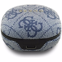 Belaidės ausinės TWS ENC Guess 4G Classic Metal Logo blue