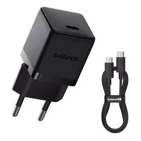 Įkroviklis Baseus Palm 20W USB-C + USB-C to USB-C cable 1.0m juodas P10111602113-01