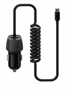 Automobilinis įkroviklis Platinet (PLCRSM) su MicroUSB laidu (1xUSB 3.4A) juodas