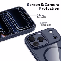 Tech-Protect MagMat MagSafe dėklas iPhone 17 Pro Max skaidrus tamsiai mėlynas