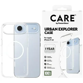 CARE by PanzerGlass Flagship Urban Explorer dėklas telefonui su baltu magnetiniu MagSafe, skirtas iPhone Air – skaidrus