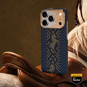 Mėlynas „Benks Magnetic Armor Air Knight“ kevlaro dėklas su metaliniu rėmeliu (C.K.FL.AP.GD.C072), skirtas iPhone 18 Pro / iPhone 17 Pro