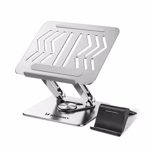 Wozinsky WRS-CPY84SS Aluminum Laptop and Tablet Stand + Free Smartphone Stand - Silver