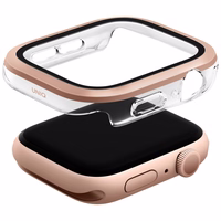 Uniq Voute dėklas su grūdintu stiklu Apple Watch 10 46 mm - rožinis auksas