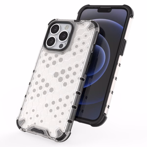 Honeycomb Case šarvu dangtelis su TPU buferiu iPhone 13 Pro skaidrus